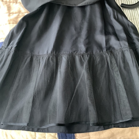 BCBG Lightly Worn Black Satin Mini Dress with beaded top and removable straps - Picture 8 of 8